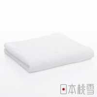 白色飯店毛巾，材質柔軟，毛圈紋理清晰，邊緣縫線整齊，對折展示。