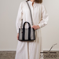 三河木綿刺子織兩用方形托特包