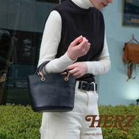 職人手作皮革加厚提把大開口午餐袋 Q-34