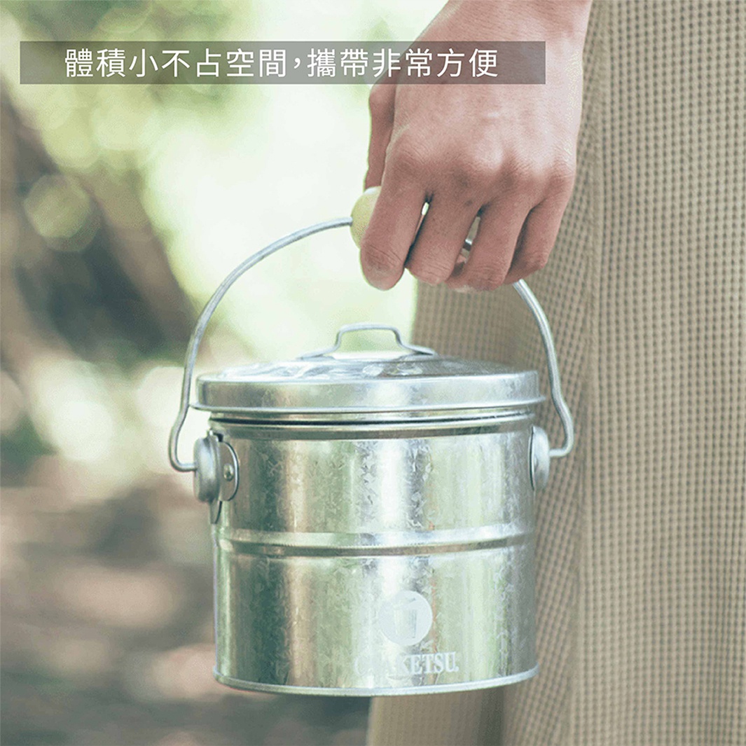 OBAKETSU 手工製蚊香桶，小巧便攜，內部空間實用，蓋上可自然熄滅蚊香，附灰盤握把方便清理。