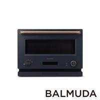 深藍色The Range 20L微波烤箱，設有銅色把手、黑色網狀門板及觸控面板，可見旋鈕式操作盤和數位顯示螢幕。