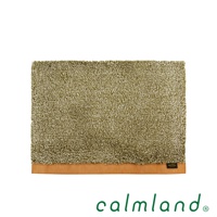 Ward Robe M 尺寸的防滑玄關地墊，採用綠色絨毛材質，底部有一條淺棕色邊緣，並有品牌標誌。