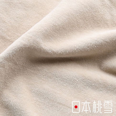 淺米色吸濕透氣絲絨風毛巾枕套，質地柔軟，表面帶有細緻的絨毛紋理，布料呈現自然的褶皺。