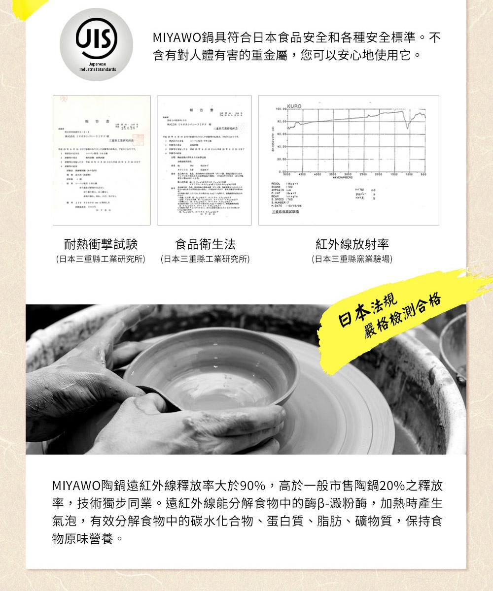 一雙手正在陶輪上製作一個灰白色的陶土湯鍋，鍋身呈現啞光質感。