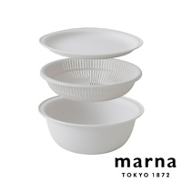 marna TOKYO 1872 白色三件式洗濾盆托盤組