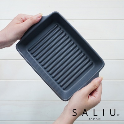 The chef 多功能耐熱陶製萬用長方形烤盤-S (波浪)