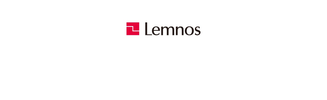 Lemnos 品牌標誌，包含一個紅色方形圖案和黑色文字 Lemnos。