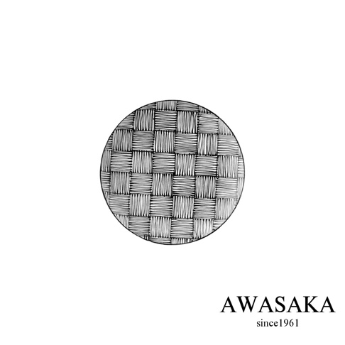 KOMON和風配菜小碗，圓形碗身，表面佈滿黑色細線交織成的網格紋，呈現編織質感，簡約素雅。