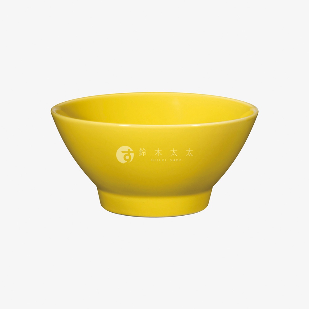 亮黃色陶瓷料理丼碗，18公分，簡約設計，適合盛裝各式料理。