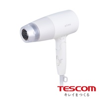 白色 elims 吹風機，設有 TURBO、DRY、SET、OFF 等多段式風量調整開關，以及 HOT、CARE、COOL 等溫度選擇按鈕。