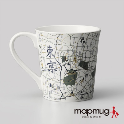 mapmug手繪地圖馬克杯(東京都心地圖-漢字版)
