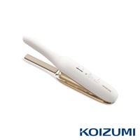 珍珠離子夾 KHS-G650，白色機身搭配金色飾條，設有溫度調節和開關按鈕，機身上印有 KOIZUMI 品牌標誌