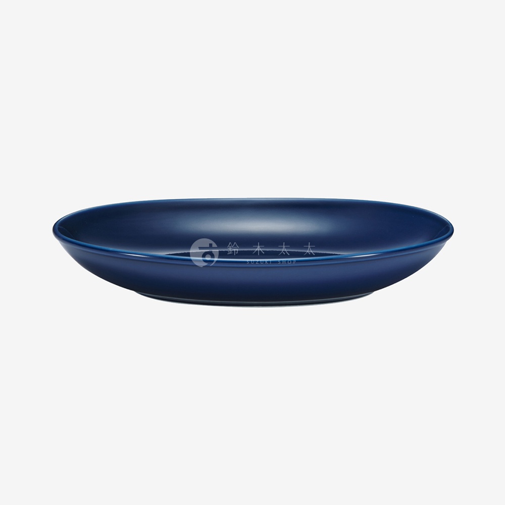 深藍色波佐見燒陶瓷橢圓形餐盤，27公分，簡約設計，適合盛裝各式料理。