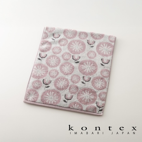 KONTEX IMABARI JAPAN 品牌標誌和銀離子抗菌花朵大毛巾