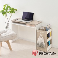 木質可移動置物櫃 WSW-280，擁有淺木紋與白色面板，附有滾輪，可收納書籍、文具與雜物。