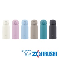 六個不鏽鋼一體式中栓彈蓋式真空保溫保冷杯，顏色分別為米白、淡粉、淺藍、淺灰、湖水綠及深灰。