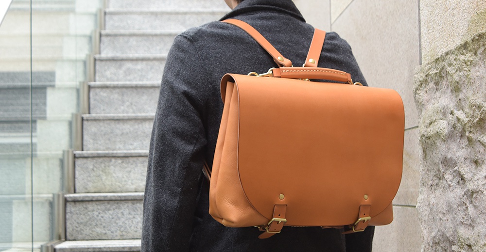 職人手作皮革雙扣兩用側背包-CW-137-S369247012-5
