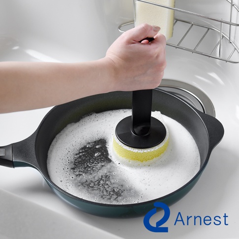 Arnest 直角鍋專用不沾手防刮清潔海綿，用於清潔帶有泡沫的鍋具