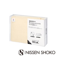 DEO.Lab. 淨味消臭今治毛巾枕套，淺黃色，觸感柔軟，包裝內含產品說明。