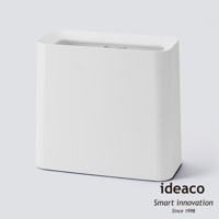 白色方形家用垃圾桶，容量 11.5 公升，採用霧面材質，簡約設計，適合居家使用。