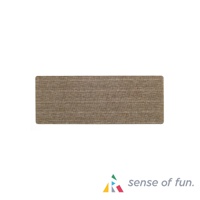 一張長方形的棕褐色編織紋路廚房地墊，表面有細緻的交錯紋理，四角皆為圓角設計。