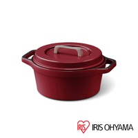 COTOCO 萬用無水調理鍋 20cm，採酒紅色鑄鐵材質，配備同色鍋蓋及銀灰色提把，鍋身兩側有黑色隔熱提把。