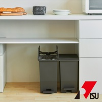 SOLOW踩踏對開分類垃圾桶20L