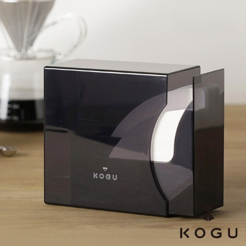 KOGU 珈琲考具 日製分隔式咖啡濾紙收納盒 (透黑)