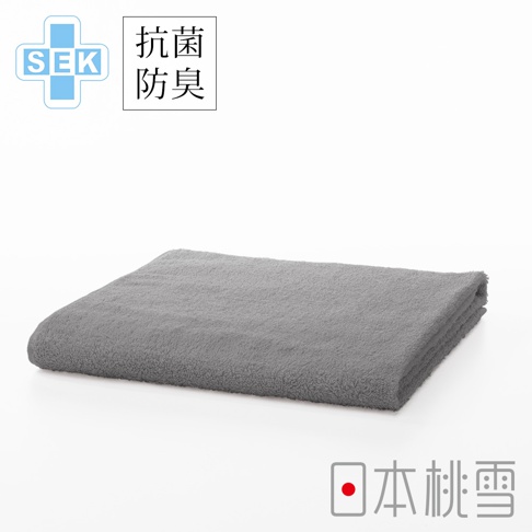 SEK抗菌防臭運動大毛巾，灰色，材質觸感蓬鬆柔軟，適合運動或日常使用。