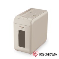 IRIS OHYAMA C6HCS 極細保密碎紙機，米白色機身，上方有投紙口與操作按鈕，側面有觀察窗。