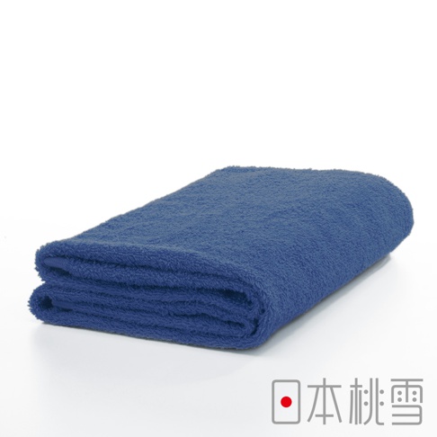 藍色精梳棉飯店浴巾，觸感柔軟，材質厚實。