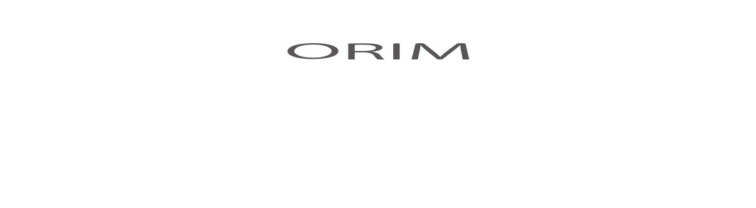 這是一張以白色為背景的圖片，上方中央處以灰色簡約字體標示著 ORIM 的品牌名稱。