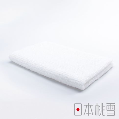 今治細絨毛巾，白色，柔軟親膚的絨毛材質，呈現細膩的織紋。