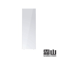 磁吸式輕量防碎全身鏡，40x120cm，鏡面光滑，呈現淺灰色反光，底部有兩個細小的支撐點。右下角有「霜山 SHIMOYAMA」品牌標誌。