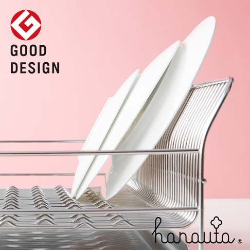 不鏽鋼碗碟架，銀色，可直放多個白色盤子，附有條狀瀝水盤。