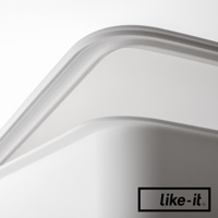 簡約風格的白色收納盒，右下方印有 like-it 品牌標誌