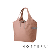 粉色大容量束口摺疊保冷可立托特袋，採用耐用材質製成，配有灰色束繩和側邊提帶，設計簡潔實用。