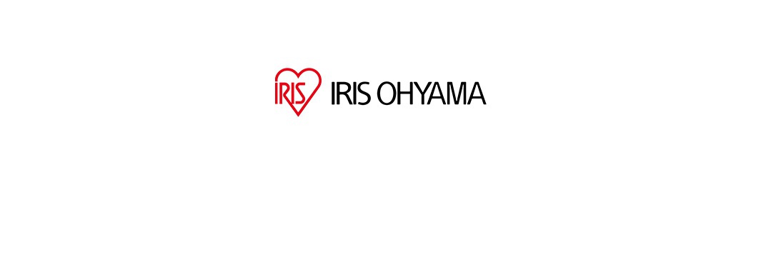 IRIS OHYAMA 品牌標誌，包含一個紅色愛心圖案和「IRIS」字樣，以及旁邊的「IRIS OHYAMA」文字。