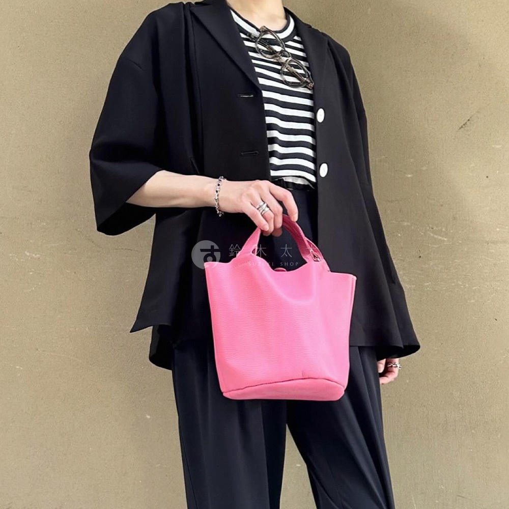 M_京都職人手作單肩手提水桶托特包-4