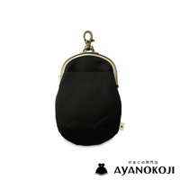 AYANOKOJI 品牌黑色帆布腰掛口金包，附有復古金色掛鉤