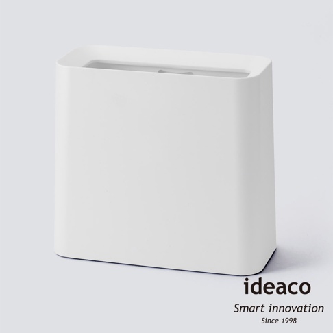 白色方形家用垃圾桶，容量 11.5 公升，採用霧面材質，簡約設計，適合居家使用。