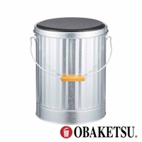 OBAKETSU 銀色手工製凳子儲物桶 M
