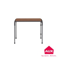 BOW 廚房工業風單層置物架，木紋桌面搭配黑色金屬支架，簡約設計。