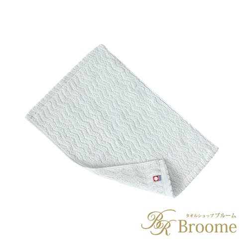 ASH 今治柔韻波紋甘撚手帕，白色，100%純棉，緹花織法呈現波浪圖案，尺寸約22x32cm，日本製