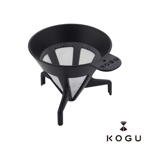 KOGU 珈琲考具日製免濾紙咖啡濾杯，黑色，附有品牌標誌