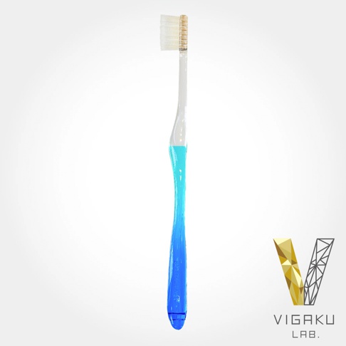 美學實驗室 VIGAKU LAB. 漸層藍色牙刷，帶有清晰的 VIGAKU LAB. 標誌