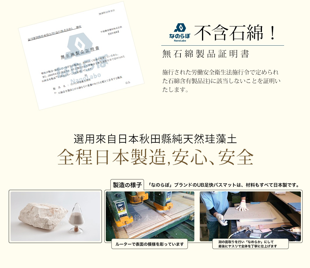 兩片白色珪藻土除濕墊，其中一片呈現塊狀，另一片為細砂狀，置於玻璃瓶中。