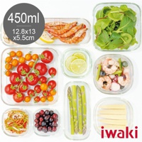 耐熱玻璃方形微波保鮮盒-450ml