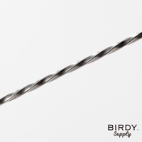 一根40公分長的銀色不鏽鋼調酒攪拌匙，具有螺旋紋理設計，在白色背景上呈現。