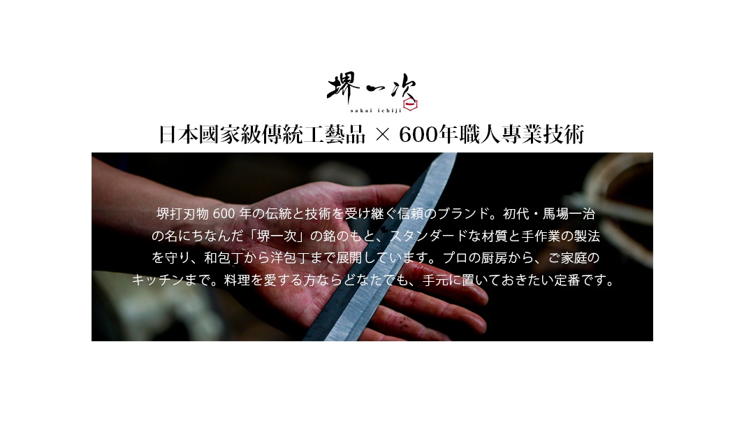 不鏽鋼三德刀，刀柄為茶色，刀刃長18公分，由師傅手持展示。